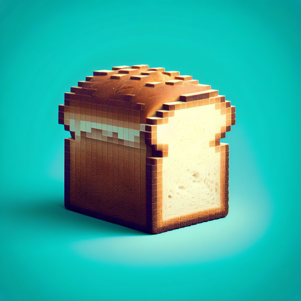 Pixel-Brot mit pixelartiger, quadratischer Krume