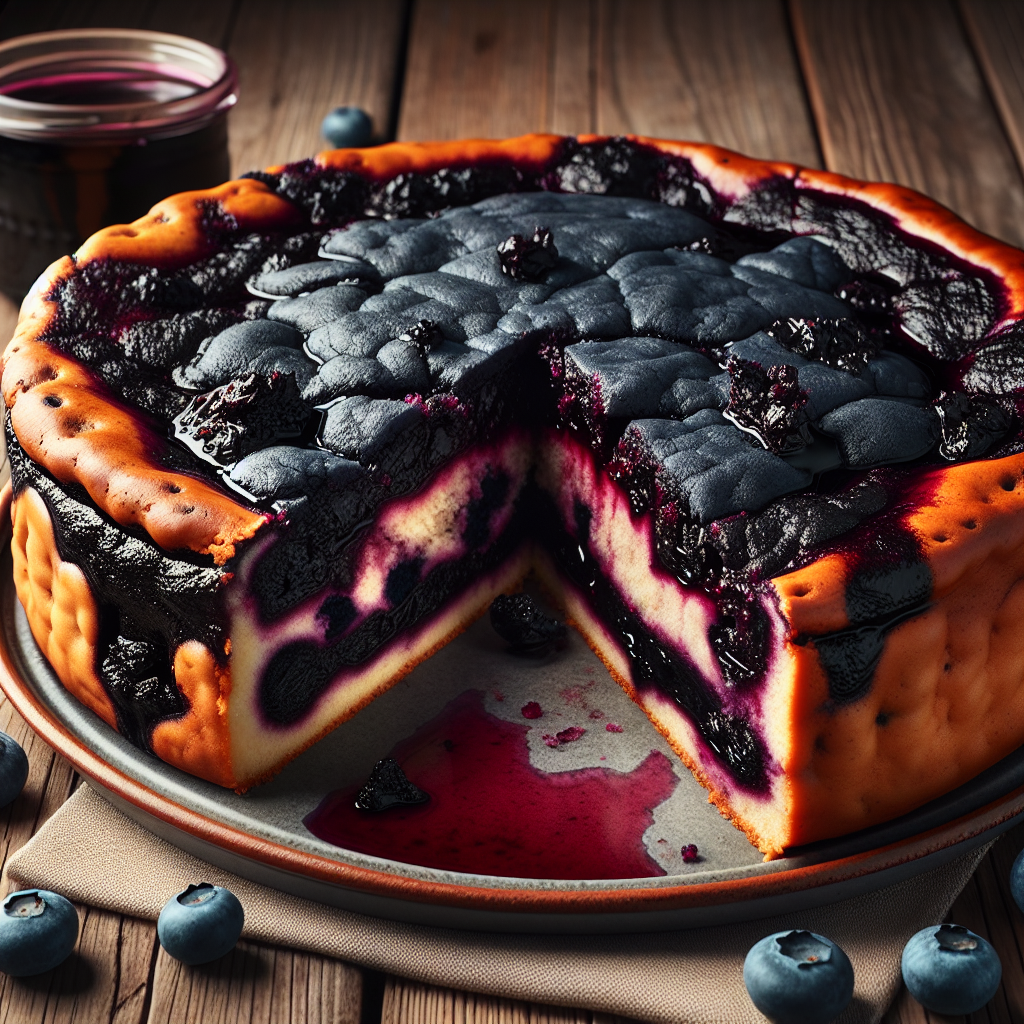 Teerartige Blaubeer-Torte mit matschiger Füllung