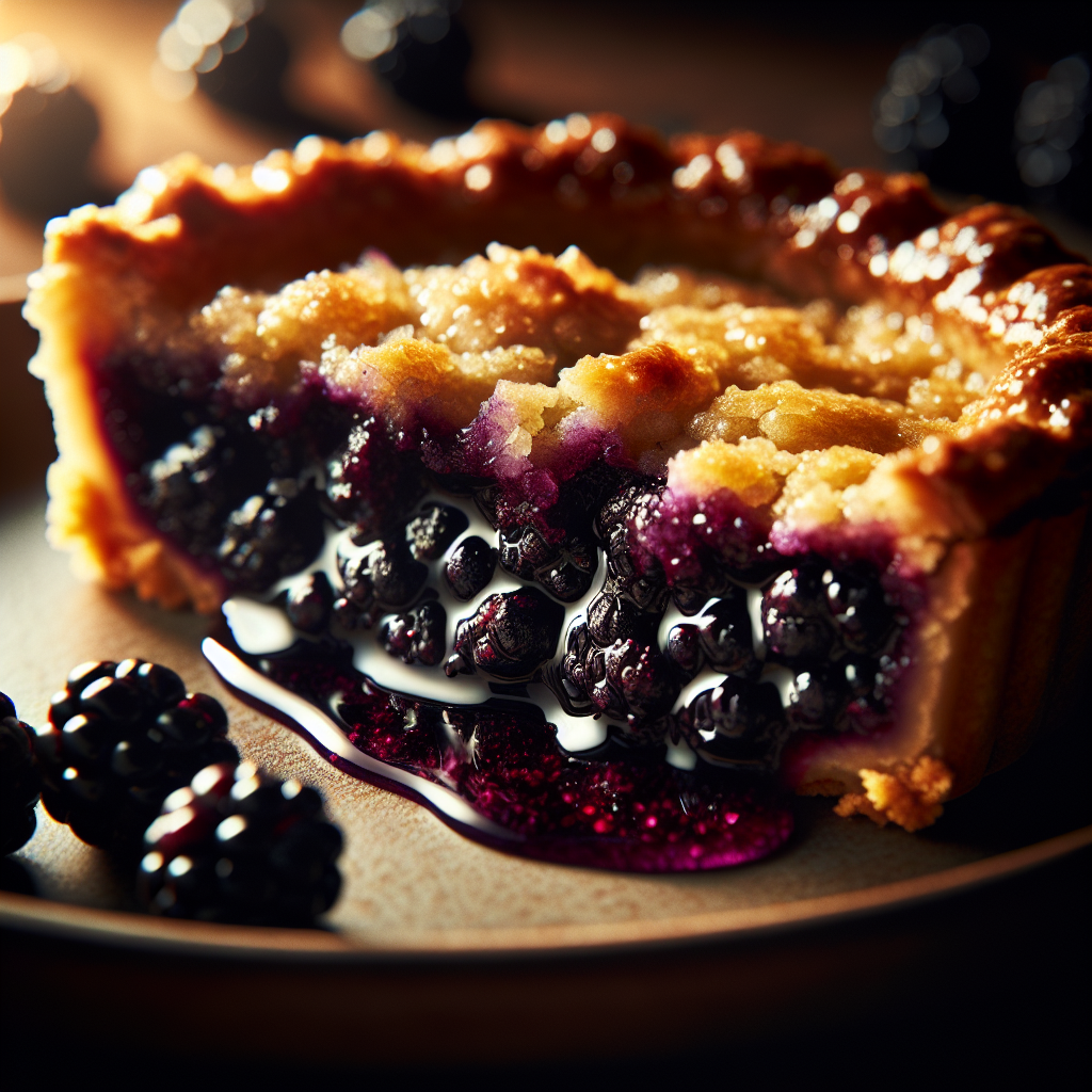 Verkrustetes Brombeer-Dessert mit matschiger Mitte