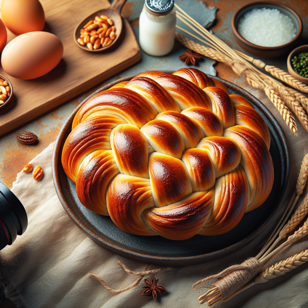 Verwobenes Schlangenbrot mit bunten Krusteffekten